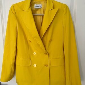 Marella Double-Breasted Yellow Suit